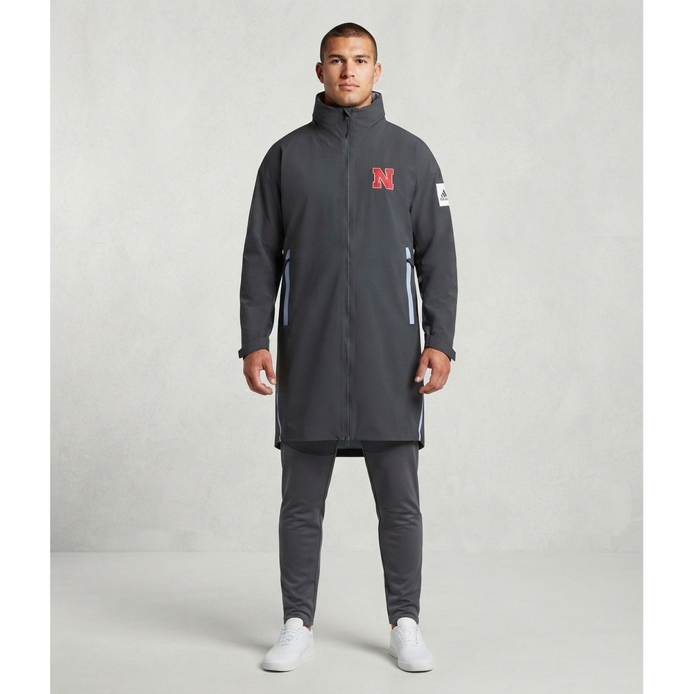 NWTs Adidas MYSHELTER Nebraska Huskers RAIN.RDY Jacket Black Mens Medium‎